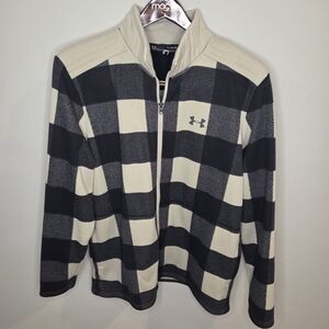 Under Armour Men's Black and White Checkered Sweater